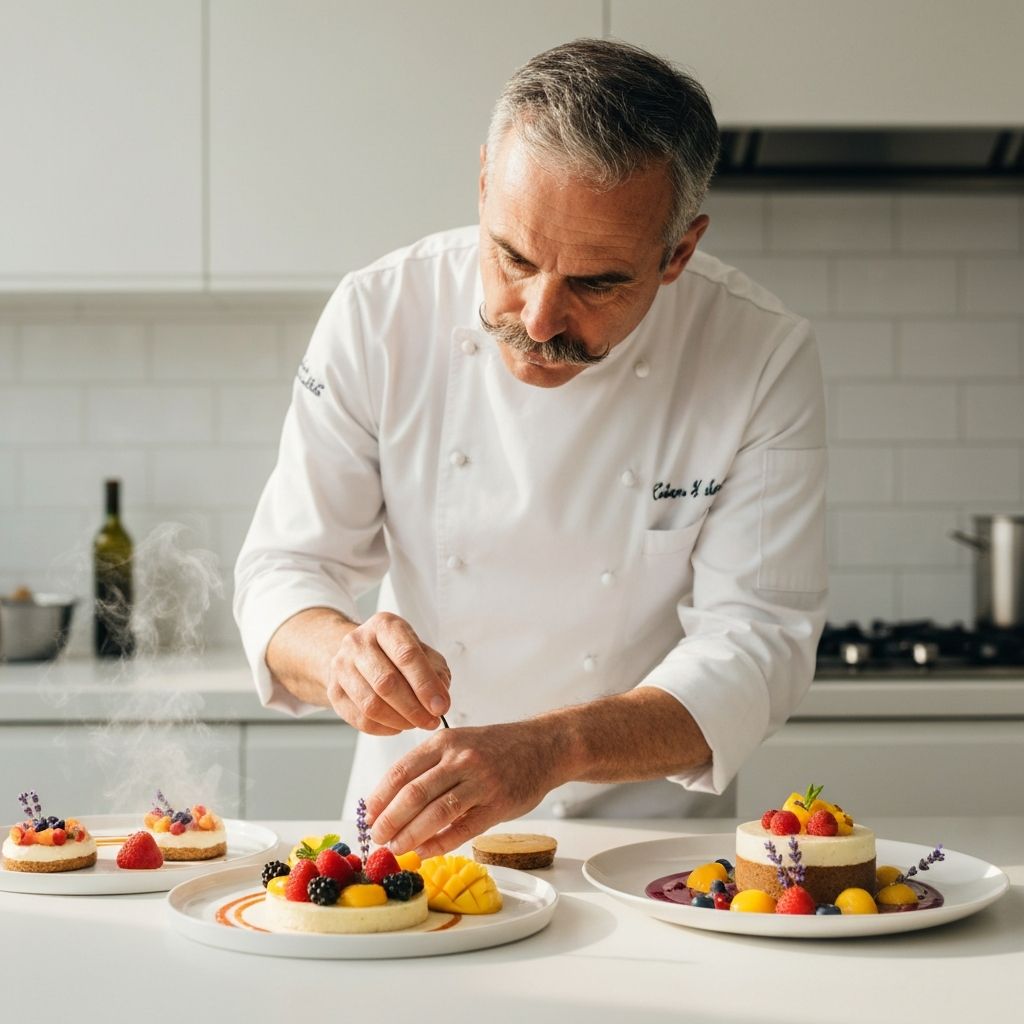 Chef préparant des desserts sans sucre